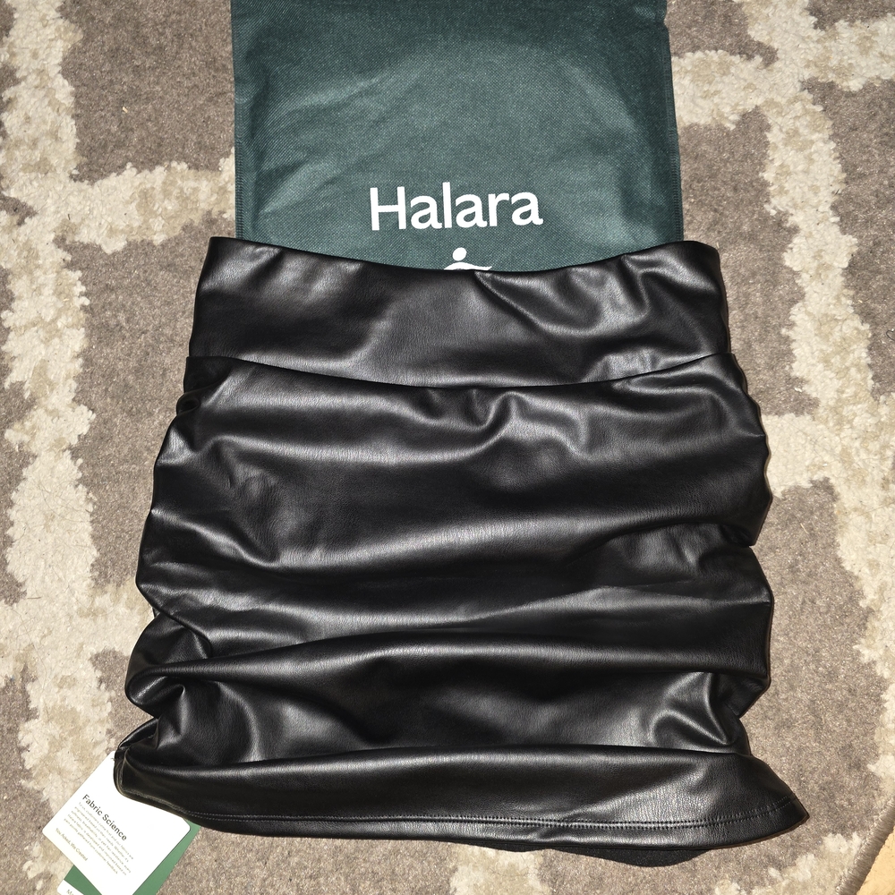 Halara Black Faux Leather Skirt